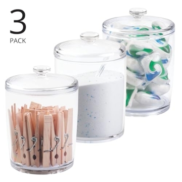 mDesign Laundry Storage Jars for Detergent & Essentials 3 Pack