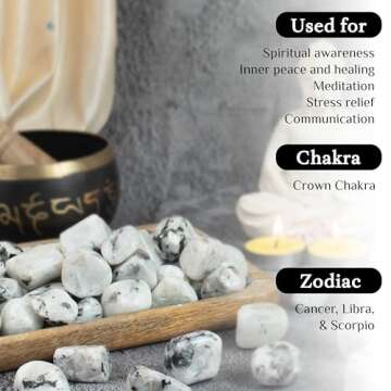 Rainbow Moonstone Tumbled Stones | Healing Crystals 1lb
