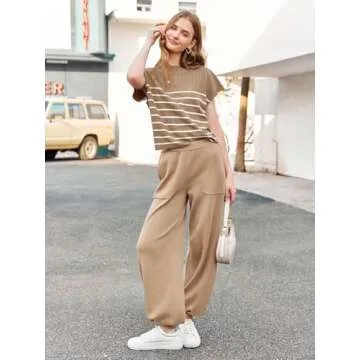 Stylish Tankaneo Women Striped Sweater Set for Comfort and Style