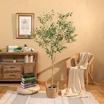 Hobyhoon 6FT Artificial Olive Tree for Indoor Decor