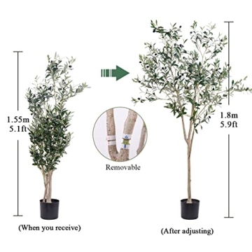 Hobyhoon 6FT Artificial Olive Tree for Indoor Decor