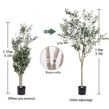 Hobyhoon 6FT Artificial Olive Tree for Indoor Decor