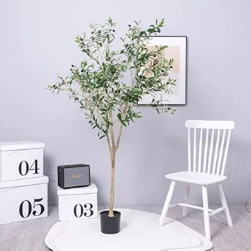 Hobyhoon 6FT Artificial Olive Tree for Indoor Decor
