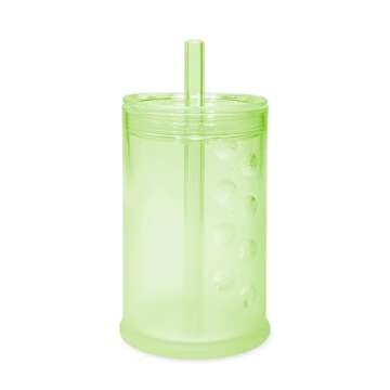 Olababy Silicone Training Cup with Straw Lid 5oz + 9oz Bundle (Kiwi)