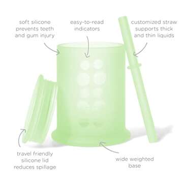 Olababy Silicone Training Cup with Straw Lid 5oz + 9oz Bundle (Kiwi)