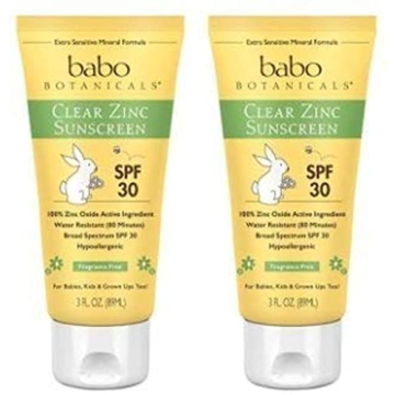 Babo Botanicals Clear Zinc Sunscreen SPF 30 Pack of 2