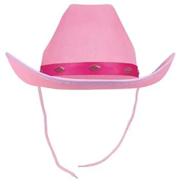 Kangaroo Pink Cowboy Hat for Men & Women - Western Accessory Felt Hats with Pull-On Closure for Costume Parties, Pink Cowgirl Hat for Country Fashion