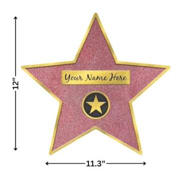 Glitz & Glam Star Decal Clings - Pack of 8 for Hollywood Parties