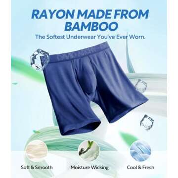 DAVID ARCHY Men’s Underwear Boxer Briefs Soft Comfortable Underwear Boxer Briefs for Men Breathabl...