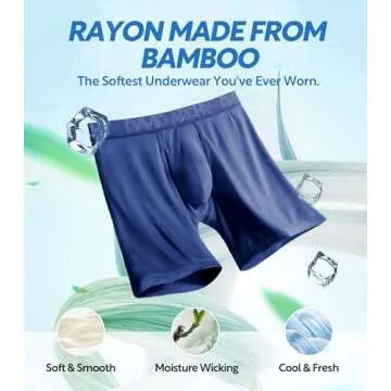 DAVID ARCHY Men’s Underwear Boxer Briefs Soft Comfortable Underwear Boxer Briefs for Men Breathabl...