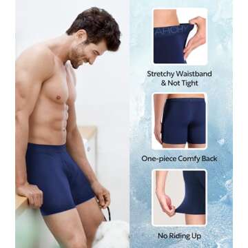 DAVID ARCHY Men’s Underwear Boxer Briefs Soft Comfortable Underwear Boxer Briefs for Men Breathable Moisture-Wicking 4 Pack (XL, Black/Dark Gray/Navy Blue/Heather Gray - 5.5" in 4 Pack)