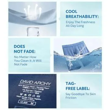 DAVID ARCHY Men’s Underwear Boxer Briefs Soft Comfortable Underwear Boxer Briefs for Men Breathable Moisture-Wicking 4 Pack (XL, Black/Dark Gray/Navy Blue/Heather Gray - 5.5" in 4 Pack)