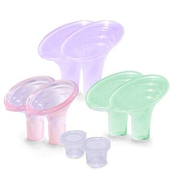 Pumpin' Pal Breast Pump Flanges (Set Medium, S,M,L Pairs) for Medela, Lansinoh, Hygeia - This Set Does not fit in Spectra Flanges