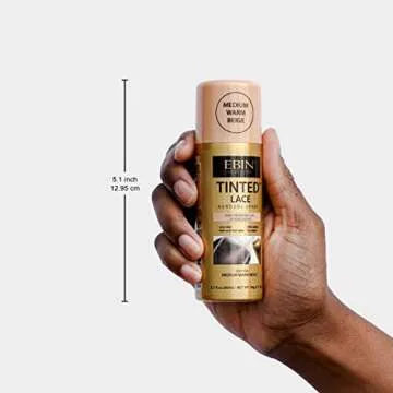 EBIN NEW YORK Tinted Lace Spray - Cool Deep Brown 2.7oz/ 80ml, Quick dry, Water Resistant, No Residue, High pigmentation, Even Spray, Matching Skin Tone, Natural Look, Tinted Spray for Wig