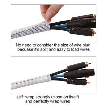 Alex Tech 10ft - 1 inch Cord Protector Wire Loom Tubing Cable Sleeve Split Sleeving for USB Cable Po...