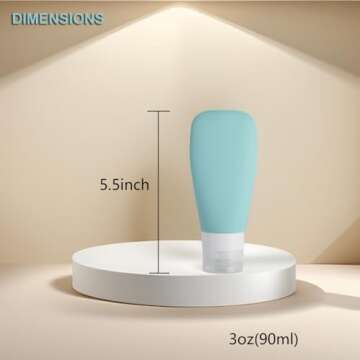 Silicone Travel Bottles, Vonpri Leak Proof Squeezable Refillable Travel Accessories Toiletries Containers Travel Size Cosmetic Tube for Shampoo Lotion Soap Liquids (3oz Grey/blue/white/pink)