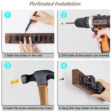 OUTNILI Stylish Wall-Mounted Mop Broom Holder