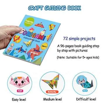 hapray Origami Kit 144 sheets Origami Paper for Kids 72 Patterns with Craft Guiding Book