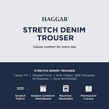 Haggar Classic Fit Denim Trousers for Men