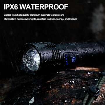 ALSTU Rechargeable Flashlights High Lumens, 990,000 Lumens Bright Led Flashlight with 7 Modes, Powerful Flash Light for Home Camping Hiking Outdoor