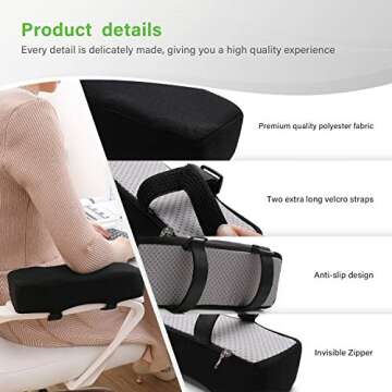 LargeLeaf Ergonomic Armrest Cushions for Ultimate Comfort