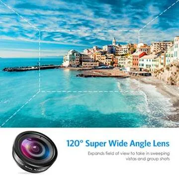 Criacr Phone Camera Lens, 198°Fisheye Lens, 120° Super Wide Angle 20X Macro for TIK Tok, Vlog Video, Clip on Phone for iPhone 12 12 Pro, 11, XS, XR 8 7 Plus 7, Samsung, Smartphones