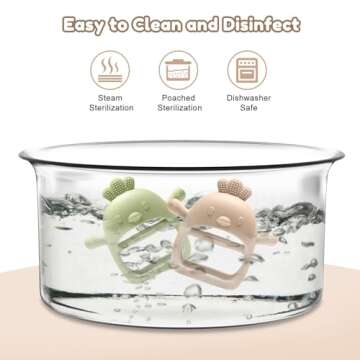 2 Pack Baby Teething Toys for 0-6 6-12 Months, Never Drop Infant Teether Teething Mitten Toys for 3 6 9 12 Months, Newborn Soothing Teething Toy Gifts for 1 One Year Old Baby Boys Girls