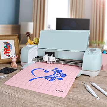 REALIKE 12x12 FabricGrip Cutting Mat for Cricut Maker 3/Maker/Explore 3/Air 2/Air/One(3 Mats), Fabric Adhesive Sticky Cut Mats Replacement Accessories for Cricut