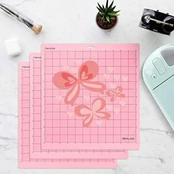 REALIKE 12x12 FabricGrip Cutting Mat for Cricut Maker 3/Maker/Explore 3/Air 2/Air/One(3 Mats), Fabric Adhesive Sticky Cut Mats Replacement Accessories for Cricut
