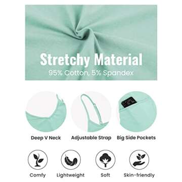 Lentta Women's Causal Jumpsuits V Neck Sleeveless Harem Overalls Stretchy Adjustable Strap Romper with Pockets(Teal-S)