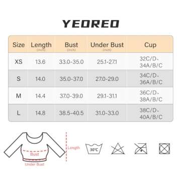YEOREO Women's Long Sleeve Crop Top Lane Square Neck Crop Top Basic Slim Fit T Shirt Grey XL