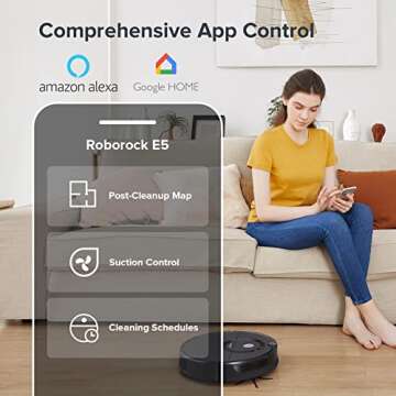 roborock E5 Robot Vacuum Cleaner with 2500Pa Strong Suction, APP Total Control, Carpet Boost, Ideal for Large Homes with Pets, Compatible with Alexa
