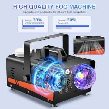 High Power Fog Machine with Disco Ball Lights for Events