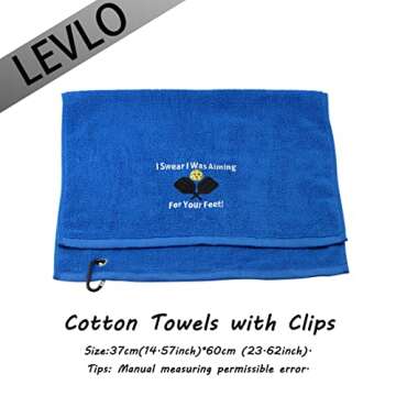 LEVLO Funny Pickleball Lovers Gifts I Swear I was Aiming for Your Feet Towels for The Pickleball Player (Aiming for Your Feet)
