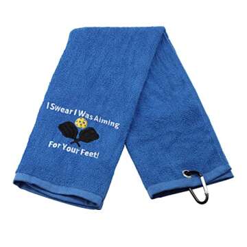 LEVLO Funny Pickleball Lovers Gifts I Swear I was Aiming for Your Feet Towels for The Pickleball Player (Aiming for Your Feet)