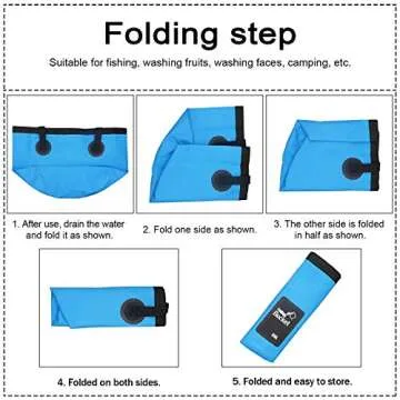 Collapsible Bucket, Esthesia 5 Gallon Portable Folding Water Portable Collapsible Wash Basin Folding Bucket Water Container Fishing Bucket for Travelling Camping Hiking Fishing Gardening