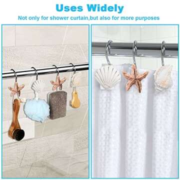 AGPtek Unique Seashell Shower Curtain Hooks for Elegant Decor