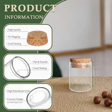 JIUYUE Bottles with Corks,Glass Bottle,Glass Bottle with Cork,Mini Glass Bottles,Test Tube Jars.(0.17 Oz,10 Pcs)