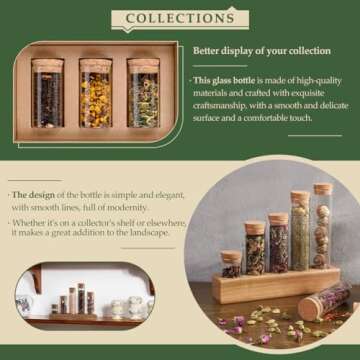 JIUYUE Bottles with Corks,Glass Bottle,Glass Bottle with Cork,Mini Glass Bottles,Test Tube Jars.(0.17 Oz,10 Pcs)