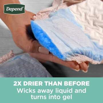 Depend Fresh Protection Adult Incontinence & Postpartum Bladder Leak Underwear for Women, Disposable, Maximum, Medium, Blush, 18 Count, Packaging May Vary