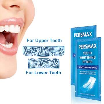 PERSMAX Teeth Whitening Strips, 14 Days Bright White for Sensitive Adult Teeth, Enamel Safe, Mild Whitening Without The Sensitivity, Hydrogen Peroxide Non-Slip Effective Strips kit, Extreme Whitener