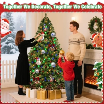 Prelit Christmas Tree 6ft with Remote Control, 8 Light-Modes and 1000 Branch Tips