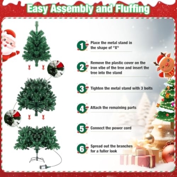 6ft Prelit Christmas Tree with Remote Control and Lights