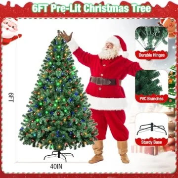 6ft Prelit Christmas Tree with Remote Control and Lights
