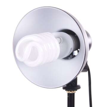 Fovitec StudioPRO 24" Photo Studio Portable Table Top Product Photography Lighting Tent Lightbox Kit - Includes 4 x Backdrops, 2 x Light Stands, 2 x 30W Daylight Fluorescent Bulbs