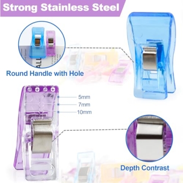 FIVEIZERO 90 Pcs Multipurpose Sewing Clips with Tin Box