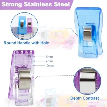 FIVEIZERO 90 Pcs Multipurpose Sewing Clips with Tin Box