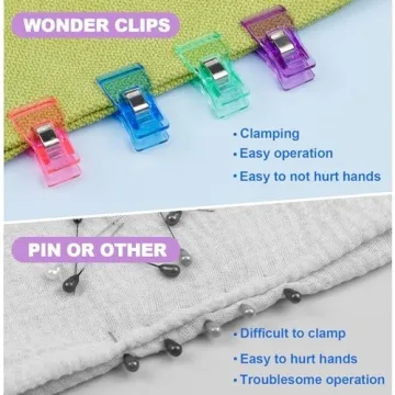 FIVEIZERO 90 Pcs Multipurpose Sewing Clips with Tin Box