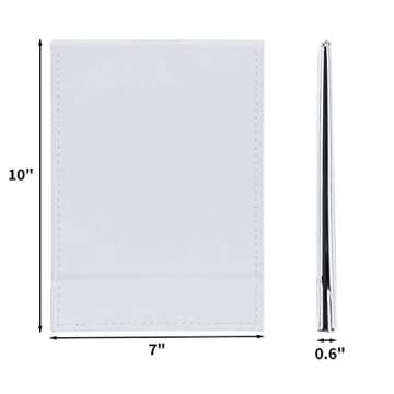 ZBEIVAN 10x7 Inches Portable Folding Makeup Mirror, Frameless PU Leather Desk Mirror with Stand for ...