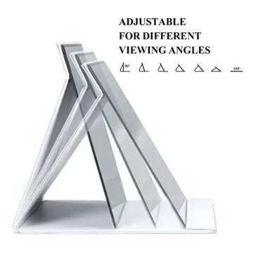 ZBEIVAN 10x7 Inches Portable Folding Makeup Mirror, Frameless PU Leather Desk Mirror with Stand for Camping Travel Tabletop Personal, White